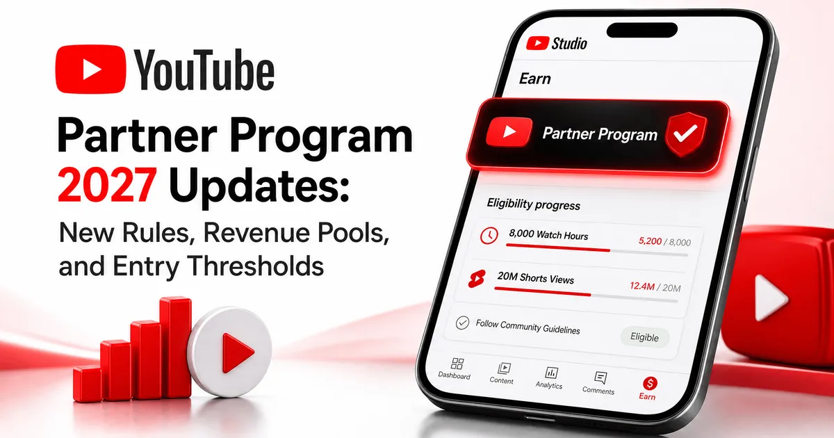 YouTube Partner Program 2027 Updates: New Rules, Revenue Pools, and Entry Thresholds